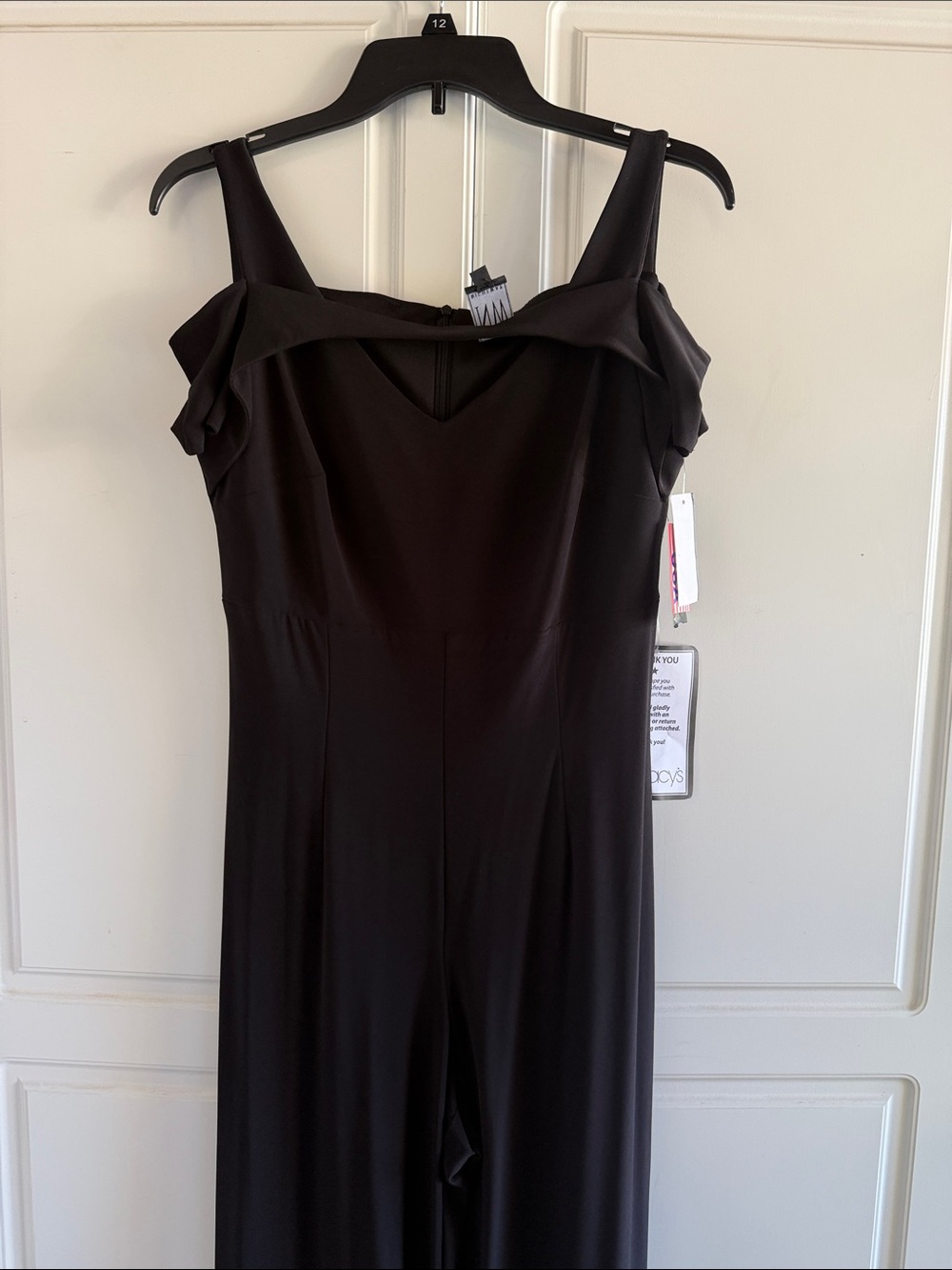 Night Way Collections Black Evening Dress with Sleek Tag Detail